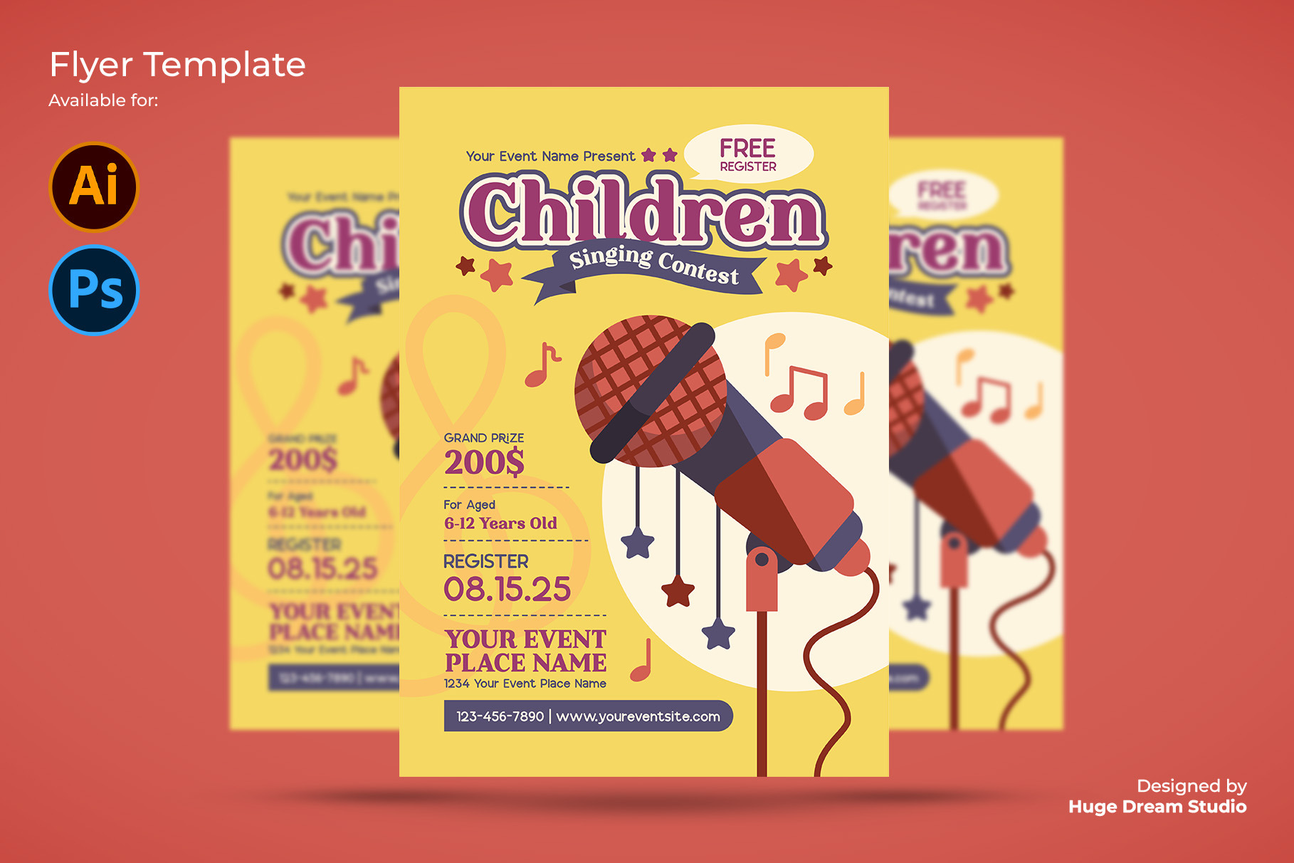 Children Singing Contest Flyer, a Flyer Template by Huge Dream Studio