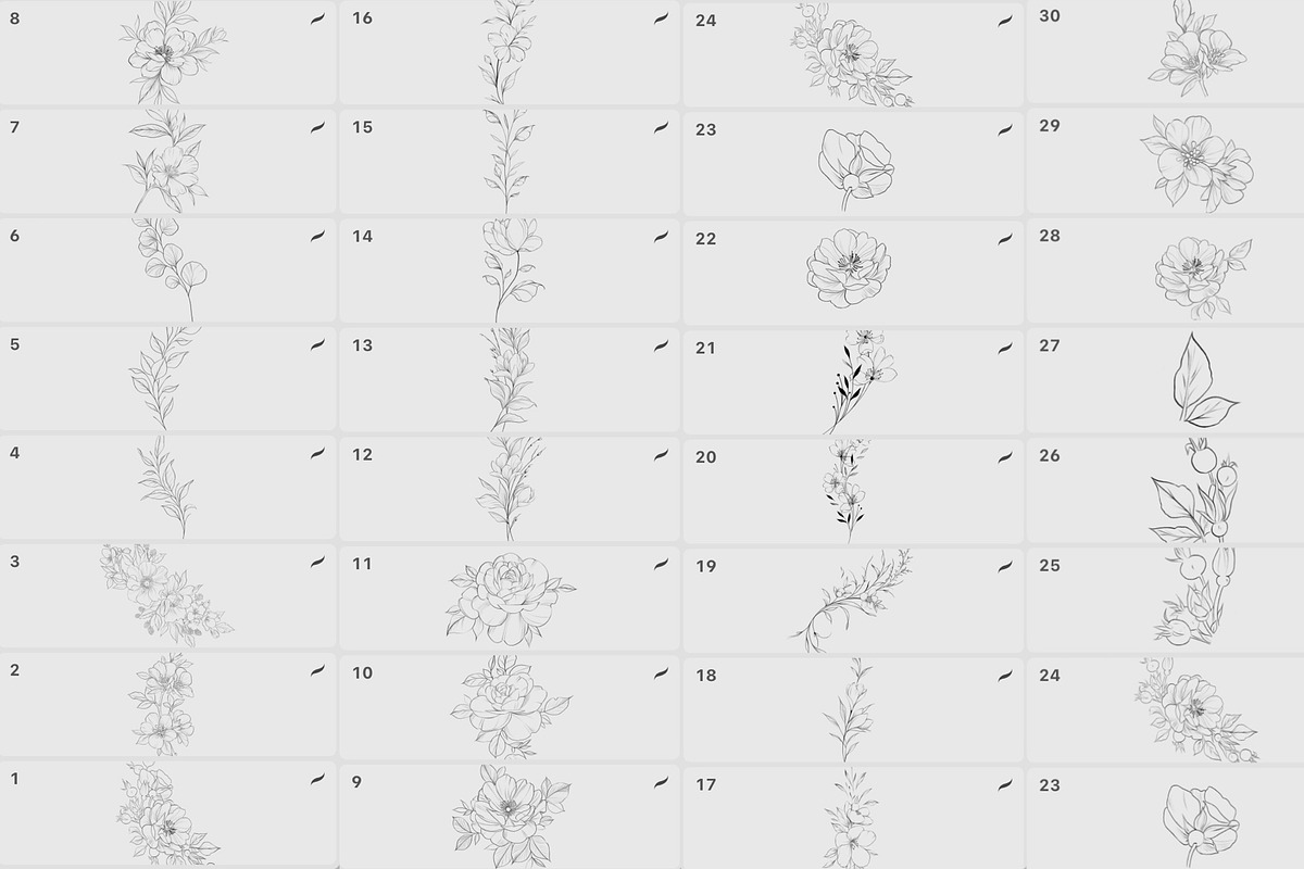 Procreate flower stamp, peony brush, a Brush Add-On by AnnaPolitmerskaja (Photo 3 of 5)