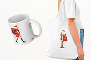 Plaid Cottage Christmas Clipart, a Seasonal Illustration by Markicha Art (Thumbnail 3 of 5)