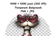 Whimsical Cat Valentine Clipart Set, an Animal Illustration by one-touch (Thumbnail 11 of 19)