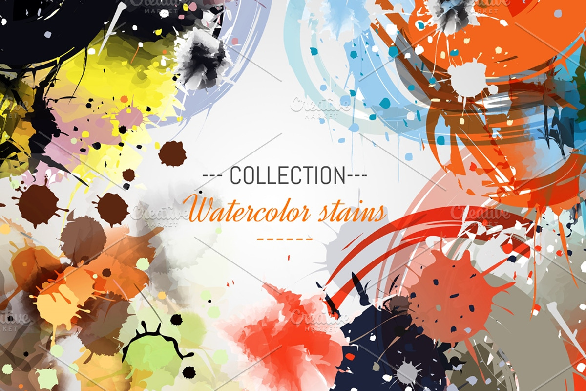 Watercolor illustration.Color stains, a Decorative Illustration by Kseniia_designer's shop (Photo 1 of 8)