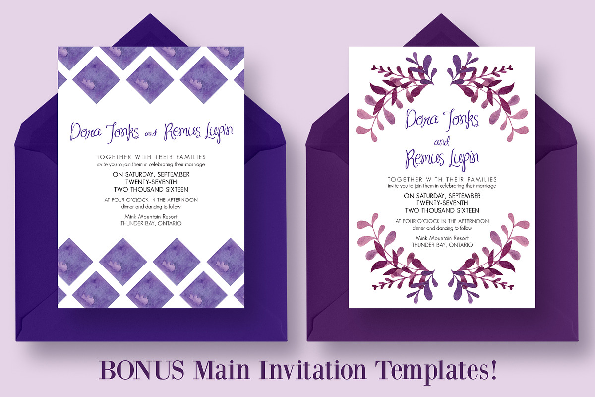 The Purple Wedding Invitation Suite, an Invitation Template by Knotted Design (Photo 3 of 6)