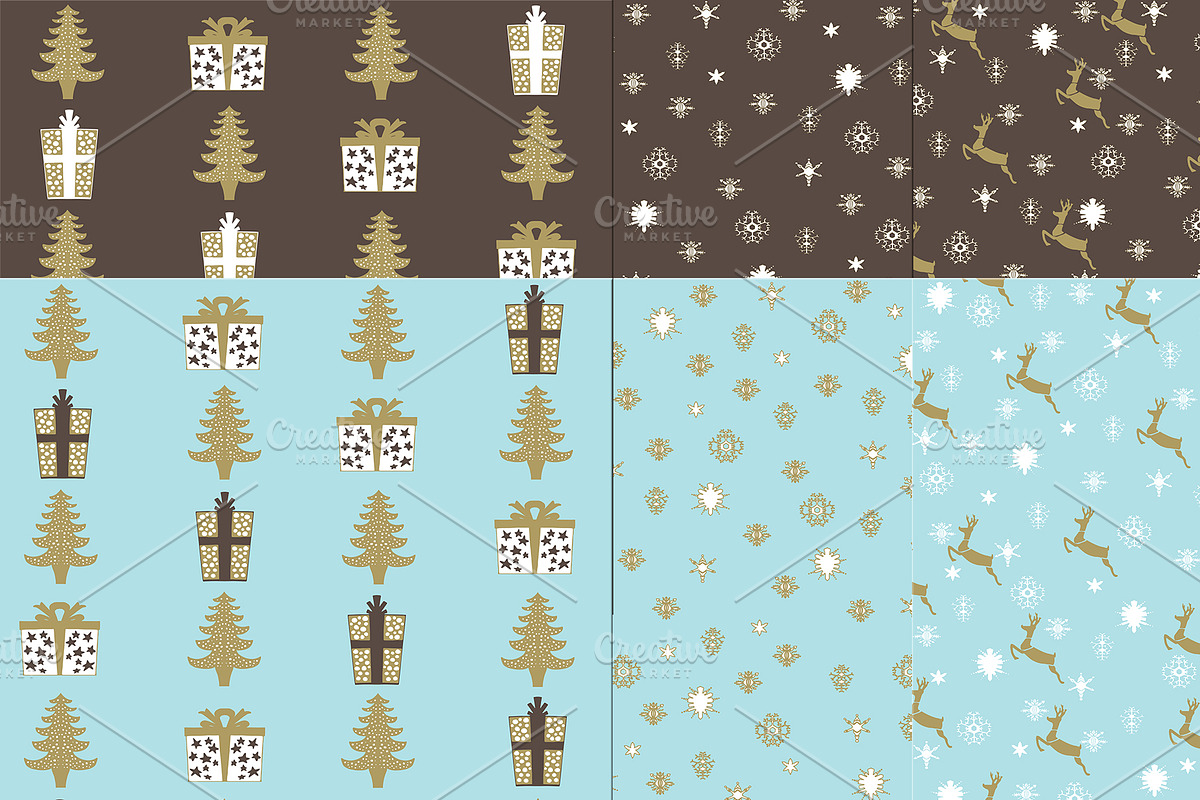 Hand-Sketched Holiday Digital Papers preview 4