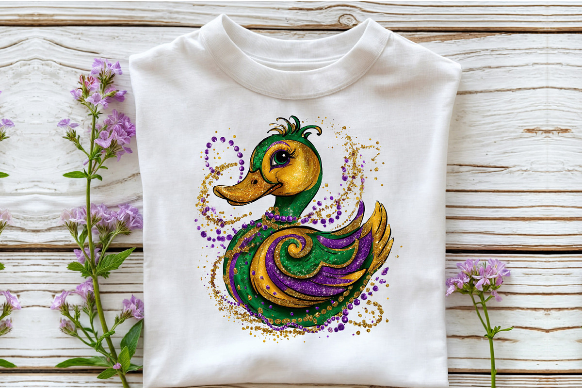 Watercolor Mardi Gras Duck Clipart, an Illustration by Sublimation Artist (Photo 6 of 6)