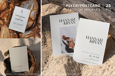 Flyer/Postcard Tropical Mockups, a Print Template by Dikarte.Store