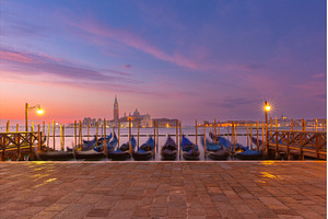 San Giorgio Maggiore and gondolas at, an Architecture Photo by kavalenkava