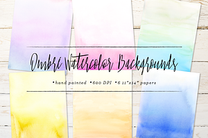 Ombre Watercolor Backgrounds