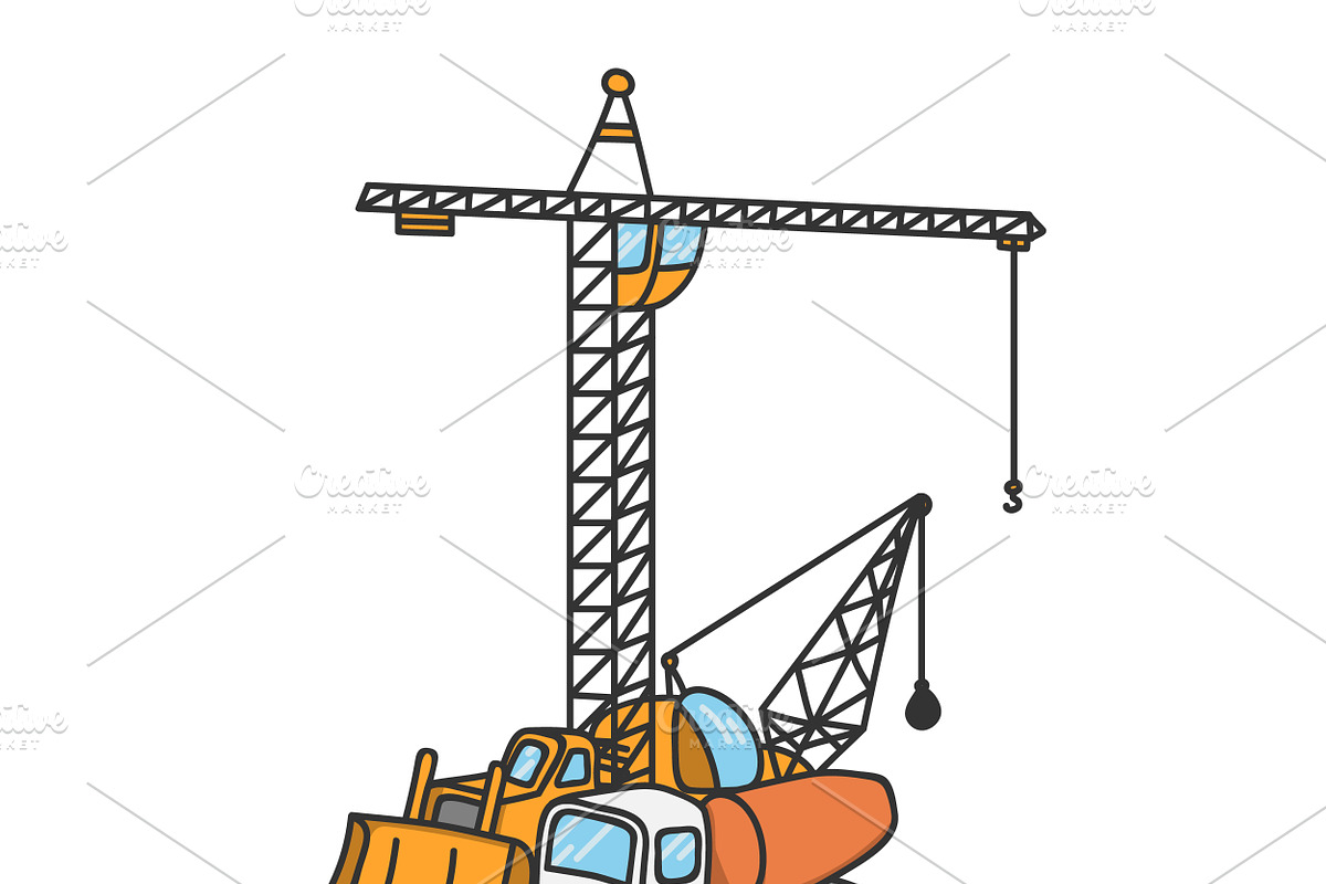 Construction vehicles, a Work Illustration by Funky corner (Photo 2 of 2)