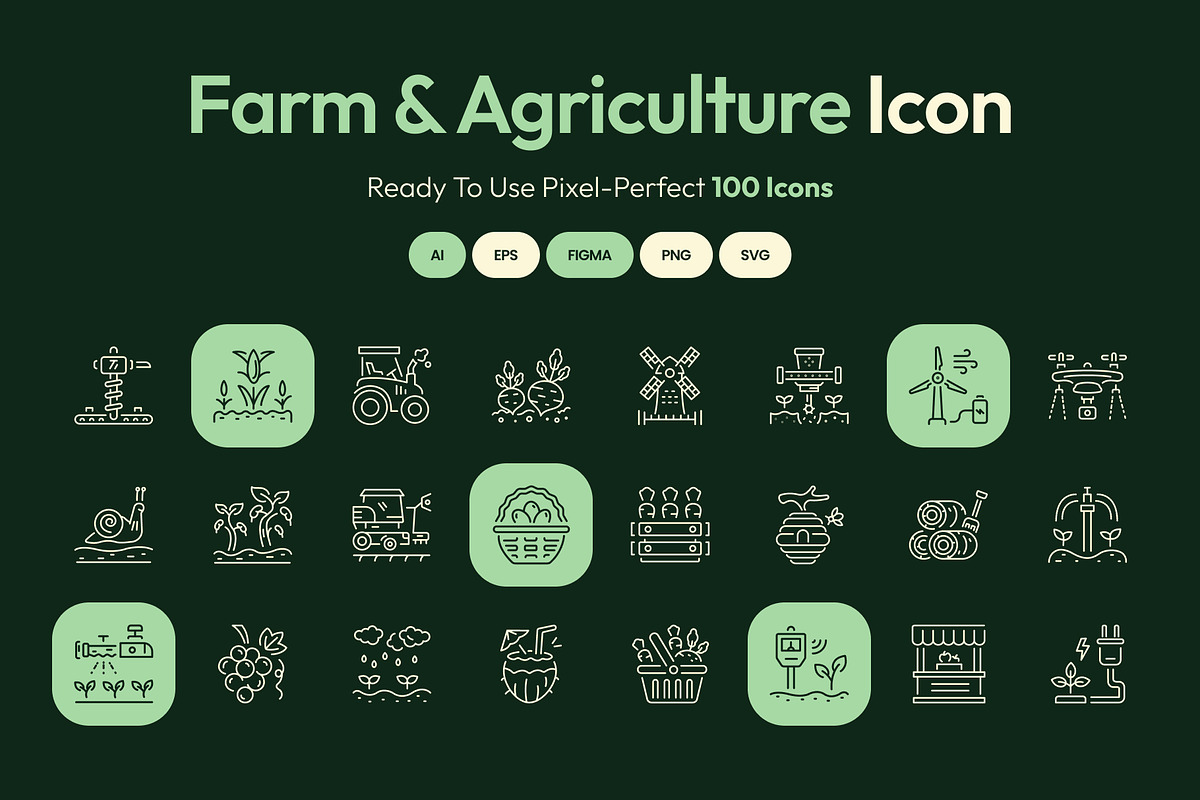 Farm and Agriculture Icon Collection, an Outline Icon by Prosymbols (Photo 1 of 8)