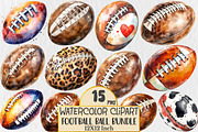 Football Ball Sublimation Bundle, a Seasonal Illustration by Rose Art (Thumbnail 1 of 3)