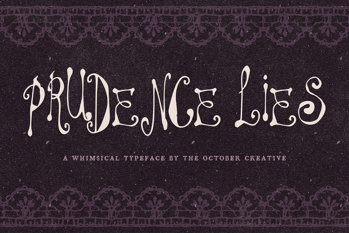 Prudence Lies Spidery Display Font, a Handwritten Font by The October Creative (Photo 1 of 8)