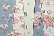 Pink peony vector patterns, a Decorative Illustration by FleurArt (Thumbnail 2 of 7)