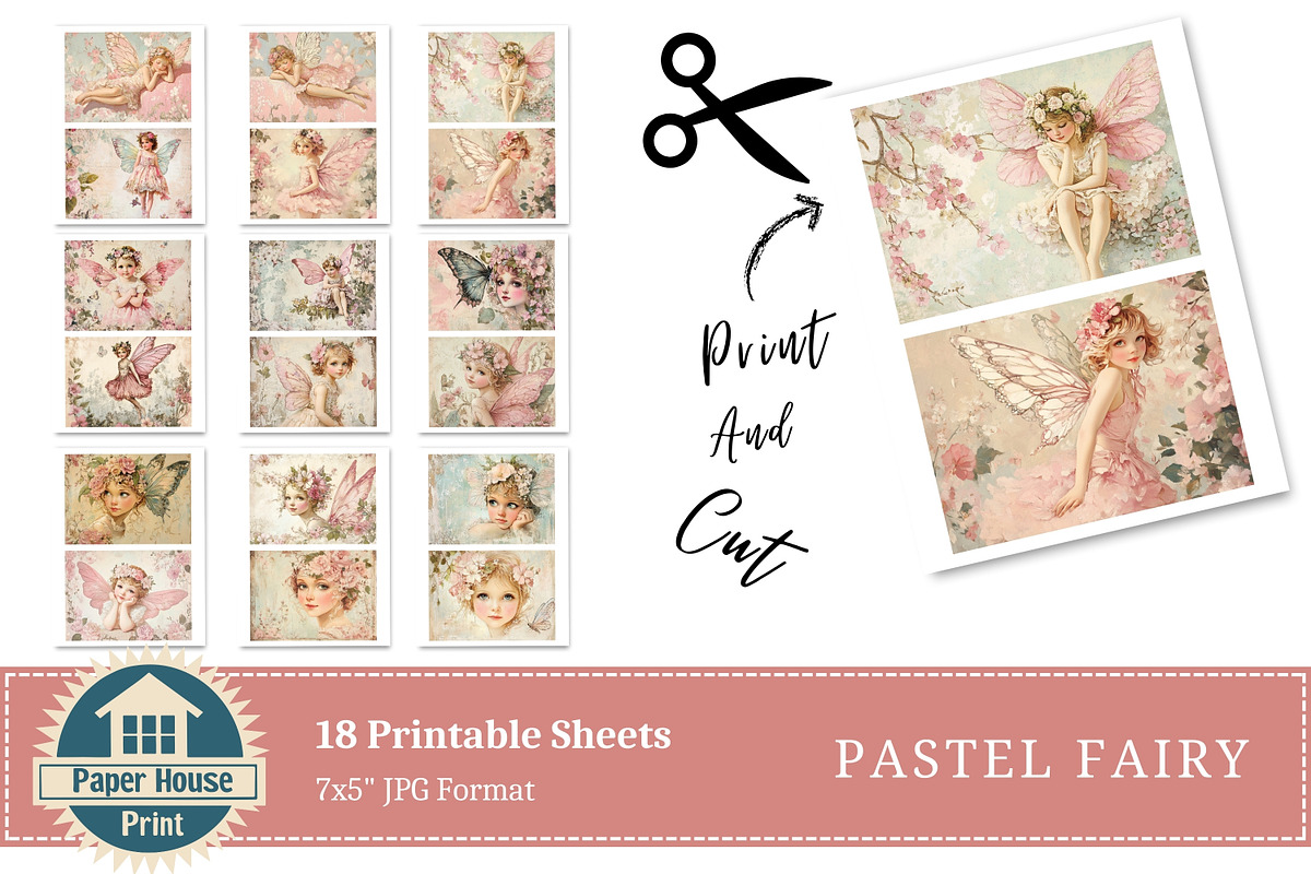 Whimsical Pink Pastel Fairies Papers, an Illustration by NiiiNArt (Photo 6 of 8)