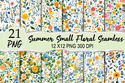 Summer Small floral seamless pattern, a Seasonal Illustration by Daily.Designs (Thumbnail 1 of 5)