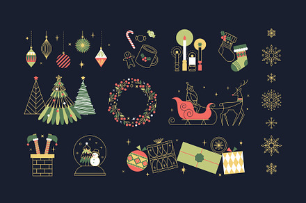 Modern Christmas Illustrations, a Seasonal Illustration by DesignerCandies