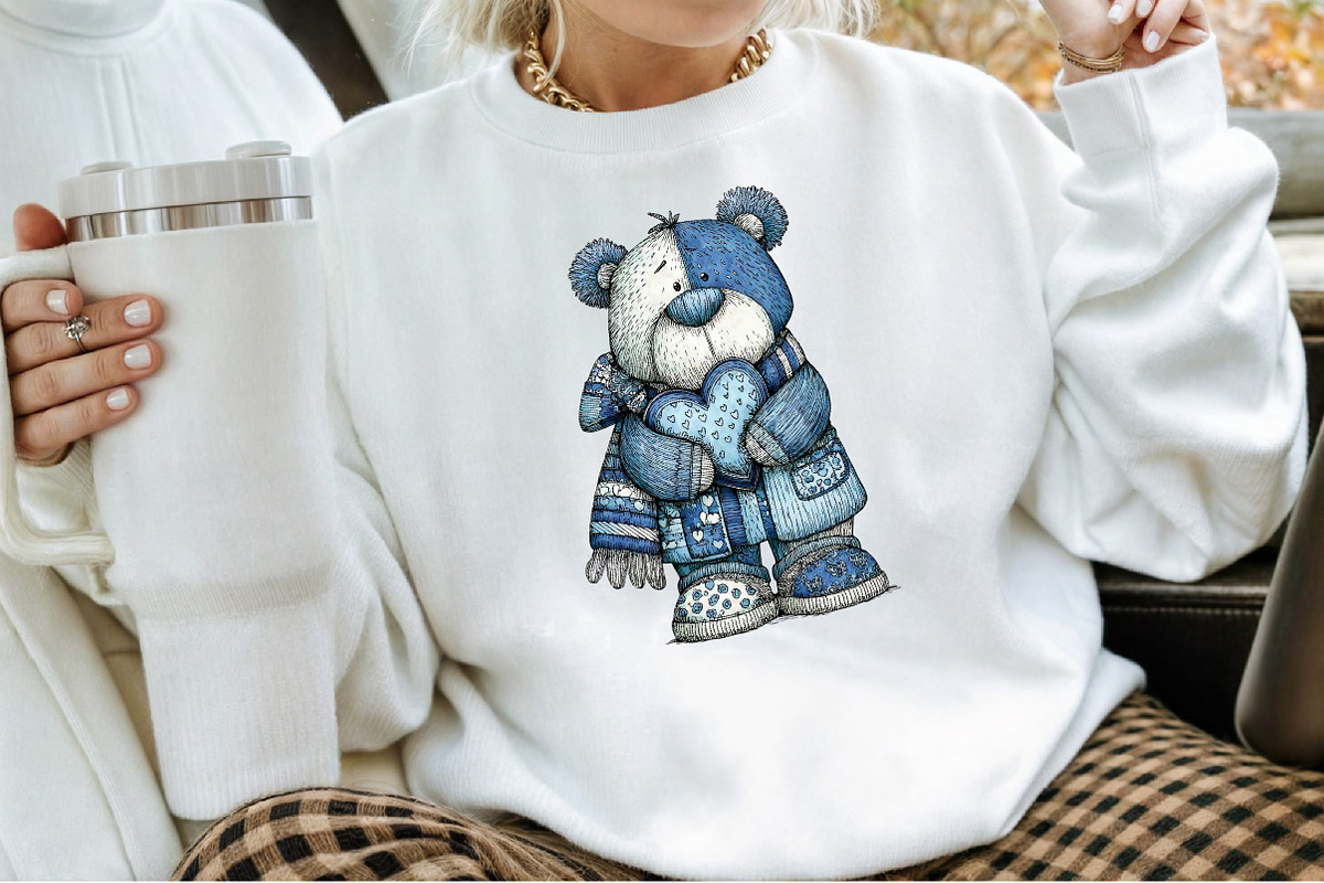 Christmas Winter Blue Snowman Clipar, an Illustration by Sublimation Artist (Photo 4 of 6)