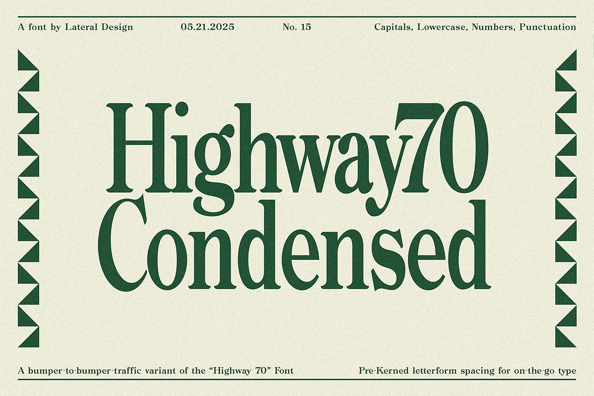 Highway 70 Condensed - Retro Serif, a Serif Font by Lateral Design (Photo 1 of 17)