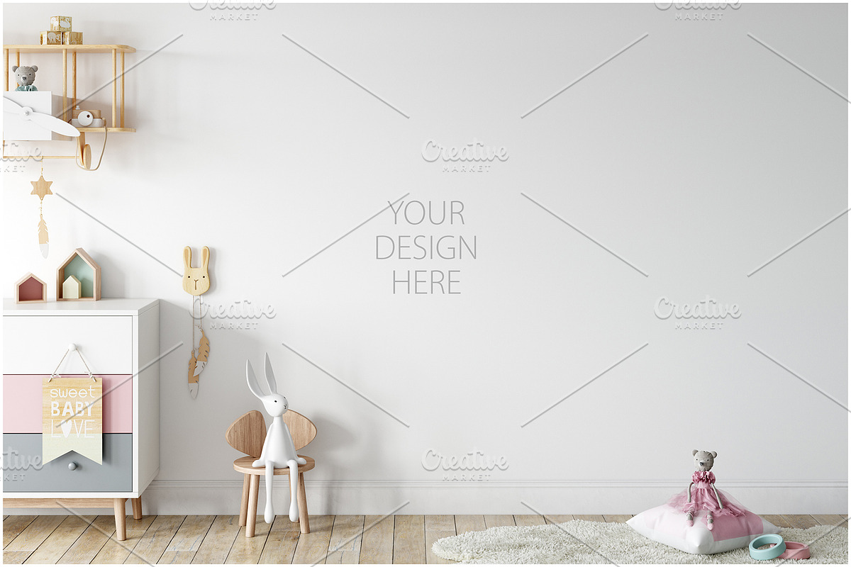 Kids Frames & Wall Mockup Bundle - 5, a Print Template by Yuri-U (Photo 3 of 32)