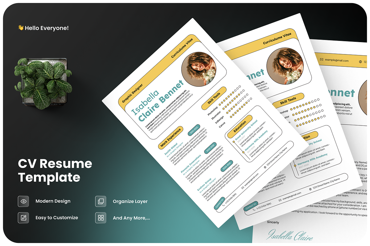 Creative Resume & Cover Letter, a Resume Template by Annora Studio (Photo 1 of 7)