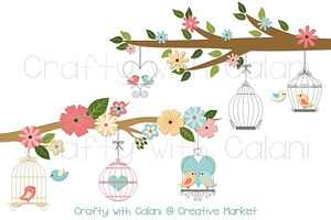Romantic Love Bird & Bird Cage