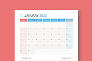 Calendar 2022 Planner Design[Sunday], a Stationery Template by WORAKAMON Design Studio (Thumbnail 1 of 5)