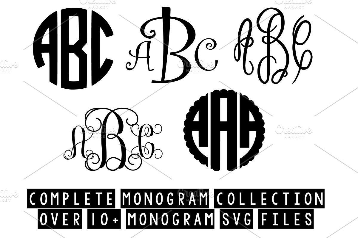 monogram frames & 10+ monogram svgs, an Illustration by palmettosvg (Photo 3 of 3)
