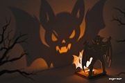 Halloween Shadow Candle Holders, a Decorative Illustration by svgocean (Thumbnail 5 of 14)