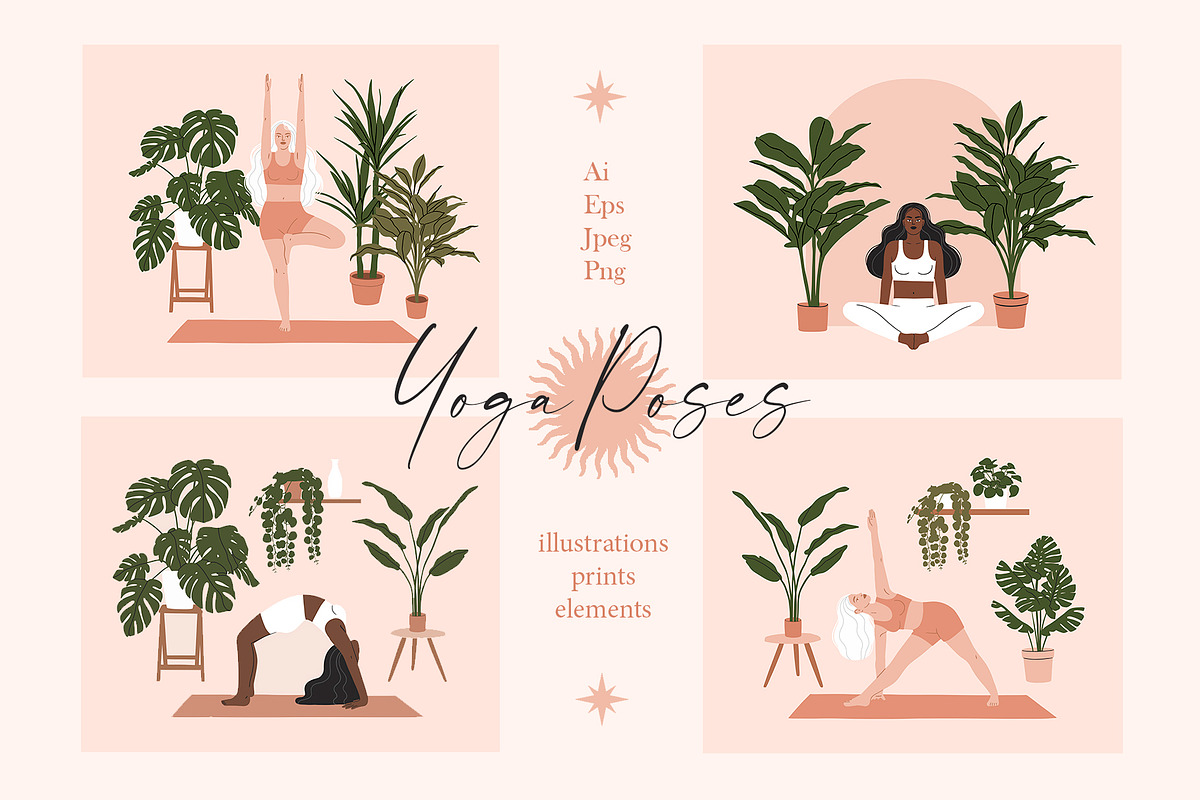 Yoga Poses Illustrations Collection, a Healthcare Illustration by Katerina Osa (Photo 1 of 12)