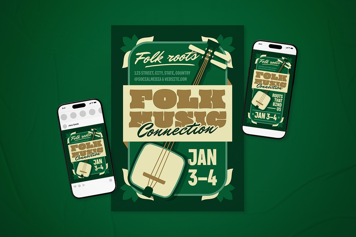 Folk Music Connection Flyer Set, a Flyer Template by The Good Store (Photo 1 of 2)