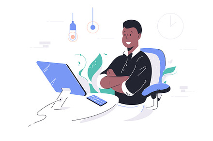 Happy african american businessman