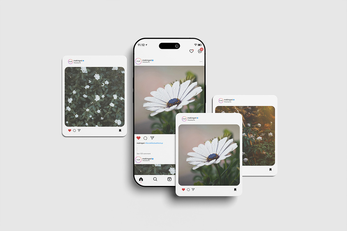 Realistic Social Media Mockup PSD, an Advertising Mockup by MA-KING_ART (Photo 4 of 5)