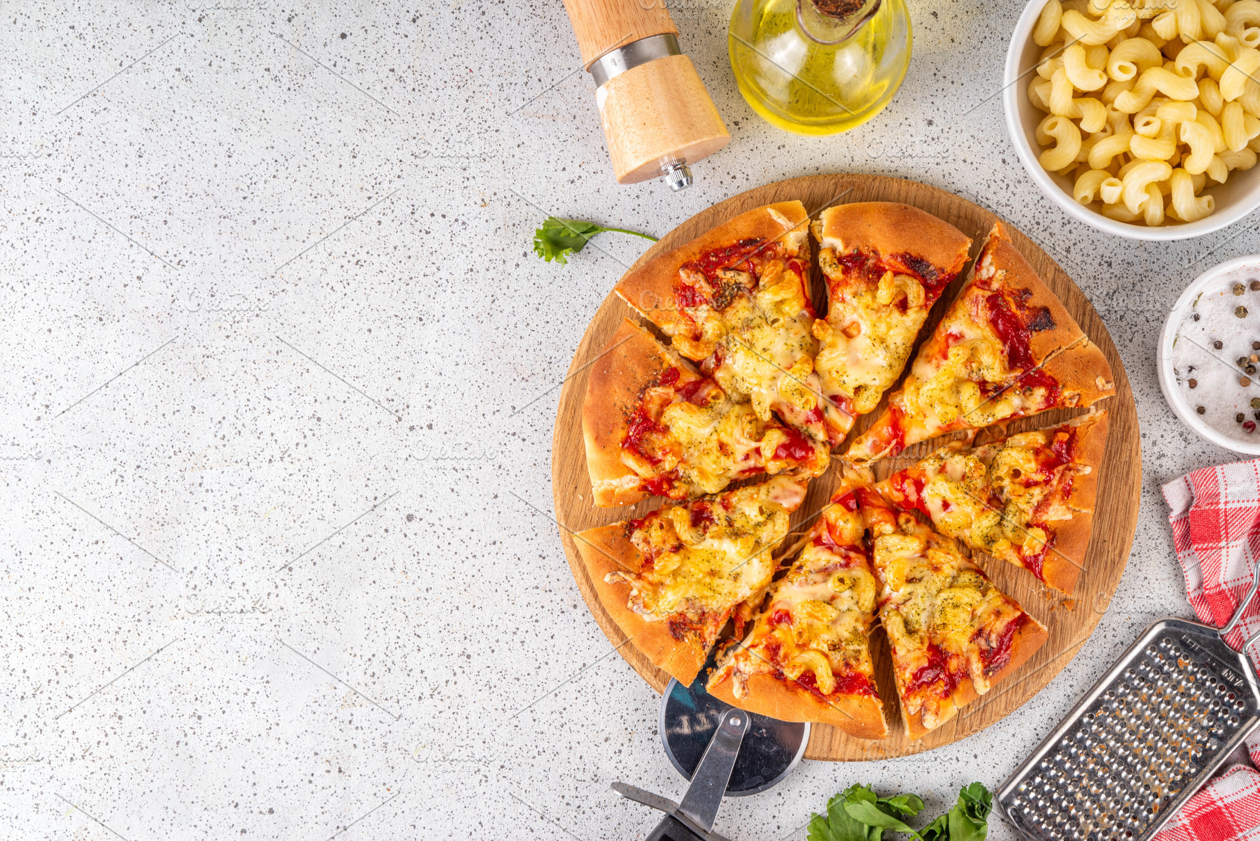 Viral Pizza Pasta made with tomato sauce, pasta and mozzarella, a Food & Drink Photo by Rimma