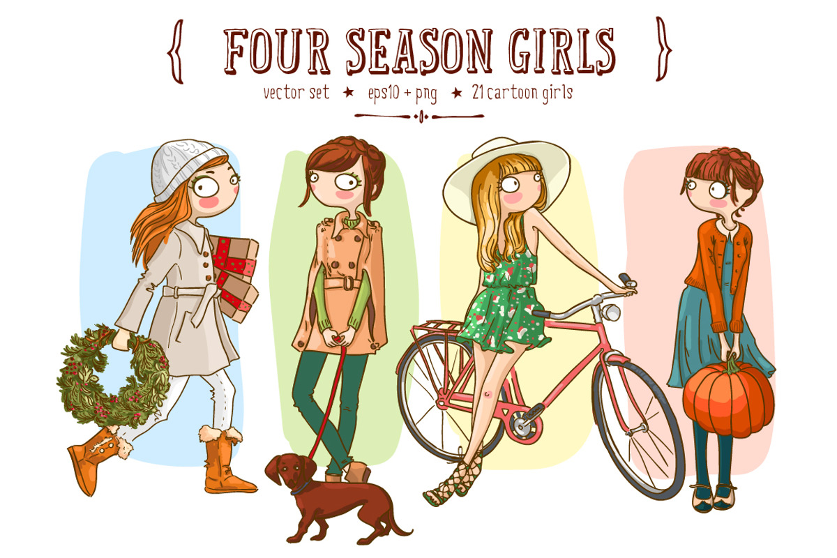 Set with cute season girls, an Illustration by Salvadorova (Photo 1 of 5)