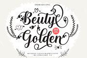 Beuty Golden, a Script Font by Straight.co (Thumbnail 1 of 8)