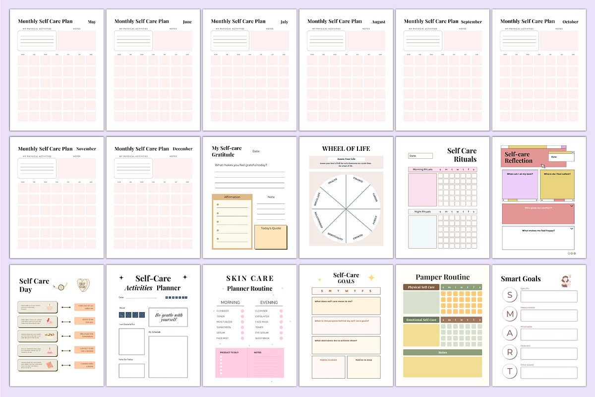 2025 Self Care & Wellness Planner, a Stationery Template by Shumaya (Photo 4 of 7)