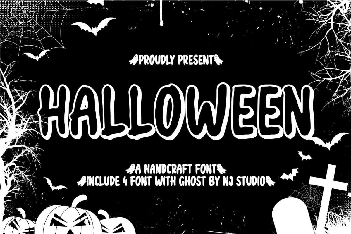 Halloween Include 4 File Fonts, a Script Font by NJ Studio (Photo 1 of 14)