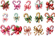 litter Christmas Bow Candy Cane, an Illustration by Designking (Thumbnail 2 of 5)