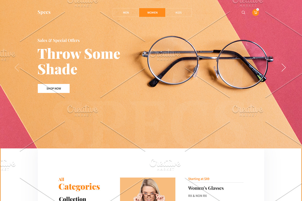 Specs E-commerce Landing Page, a Landing Page Template by Sujun Baidyaa (Photo 2 of 2)