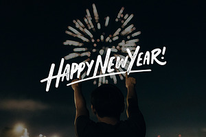 New Year Lettering Overlays