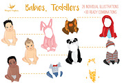 Cute babies toddler & their clothes, a Person Illustration by Winged Graphics (Thumbnail 5 of 5)