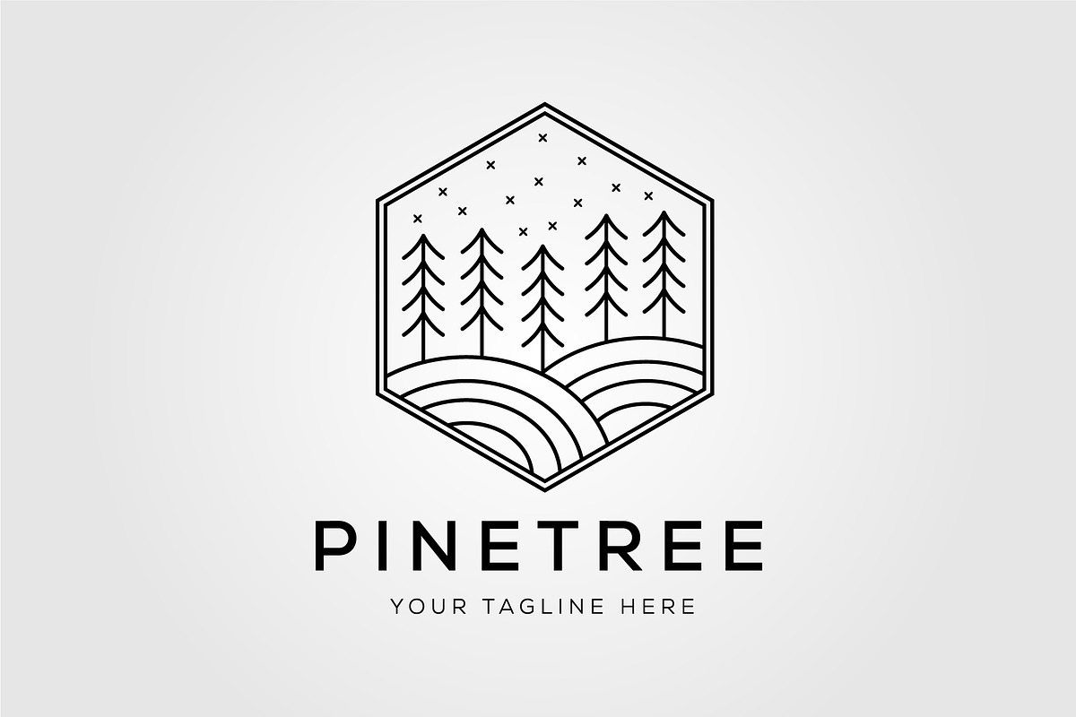 wilderness pine tree linear logo, an Icon by Rizkaarishandy_shop (Photo 2 of 2)