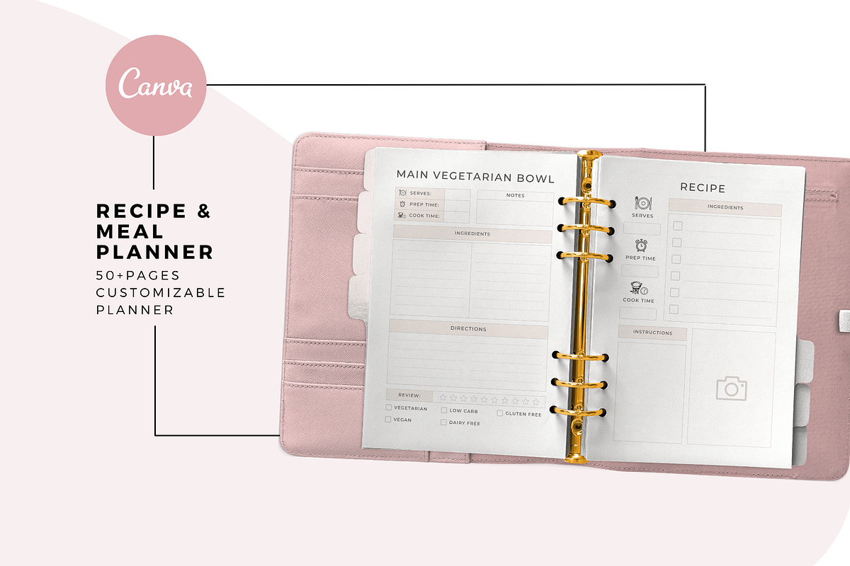 Recipe and Meal Planner Canva, a Magazine Template by The Blog Creative (Photo 2 of 7)