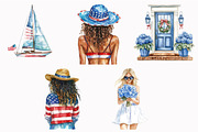 Watercolor Hello July Clipart, an Illustration by Design Market (Thumbnail 5 of 5)