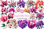 Bougainvillea Flower Clipart Bundle, an Illustration by Watercolor design (Thumbnail 1 of 4)