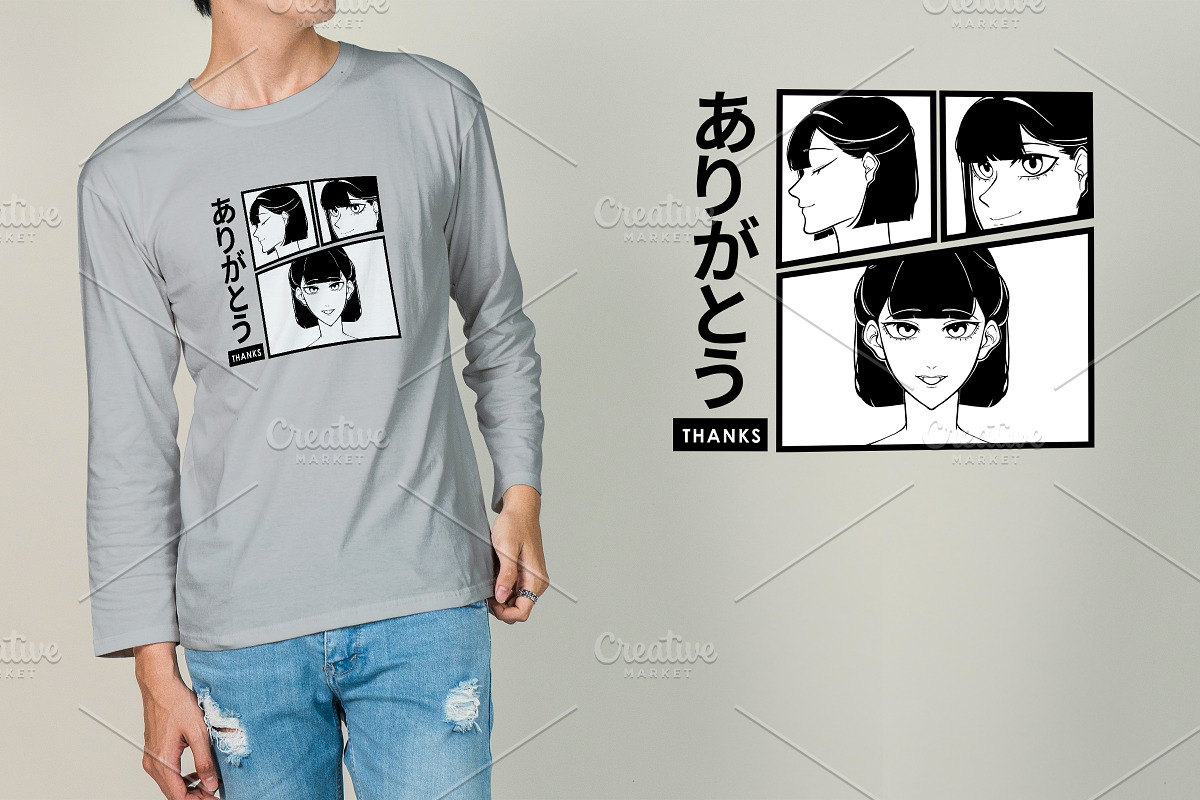 Manga Japanese Comic T-Shirt Design, an Illustration by vectstudio (Photo 2 of 4)