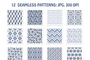 Indigo seamless patterns, a Pattern Graphic by Wild Rose (Thumbnail 2 of 5)