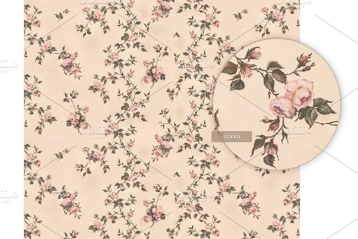 Château Rose Seamless Pattern, a Pattern Graphic by MouseGrey (Photo 8 of 9)