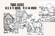 Farmyard Animals Coloring Pages, an Animal Illustration by PrintHaven Designs (Thumbnail 2 of 9)