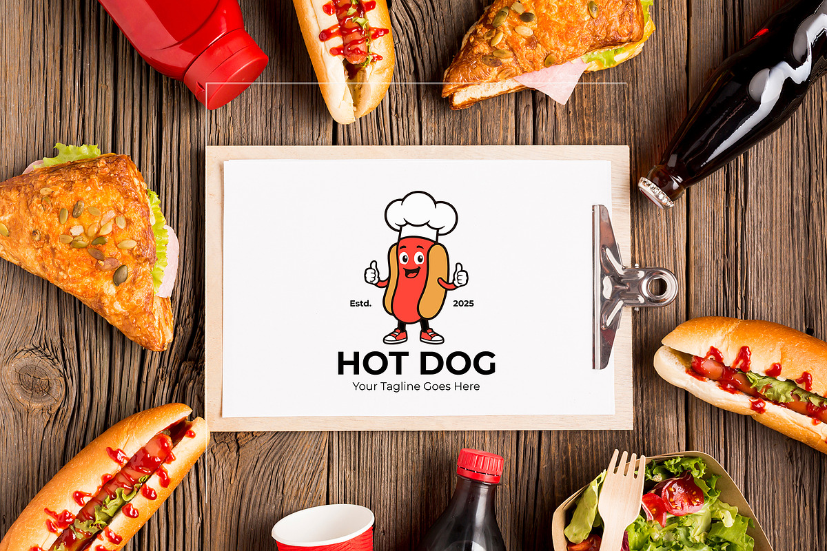 Cute Hot Dog Logo Template, a Branding & Logo Template by YUDesignStore (Photo 2 of 7)