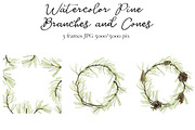 Watercolor Pine Branches and Cones, a Decorative Illustration by cat_arch_angel (Thumbnail 5 of 5)